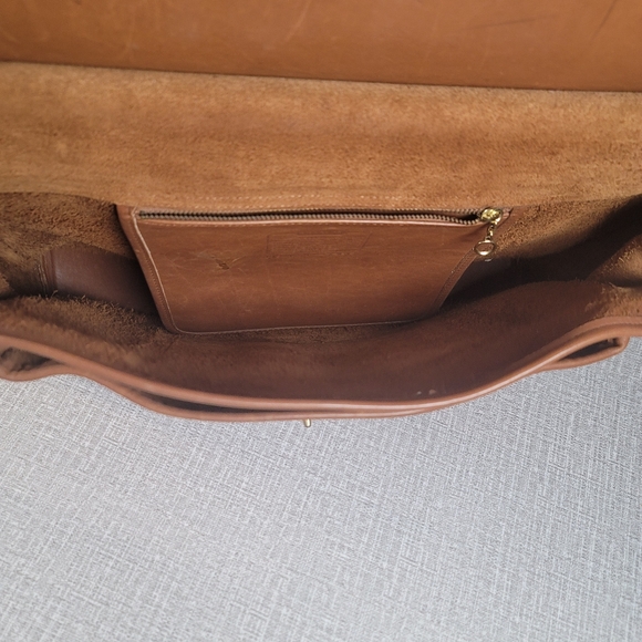 Vintage Coach Tan Leather Briefcase Laptop Messenger Bag Brown Tote - Picture 12 of 12